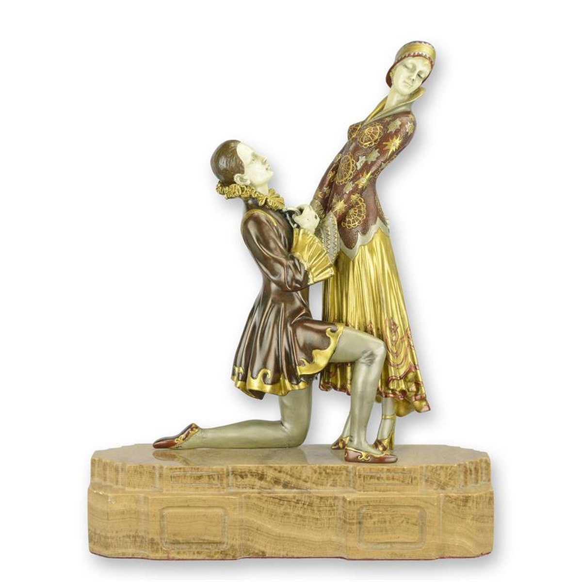 A COLD PAINTED BRONZE SCULPTURE CALLED EVERLASTING LOVE""