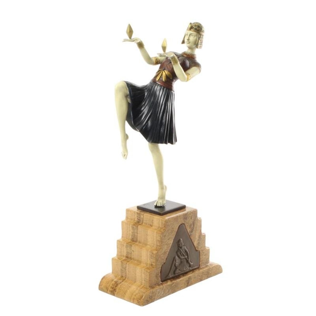 A Cold Painted Bronze Sculpture Called Nubian Dancer""