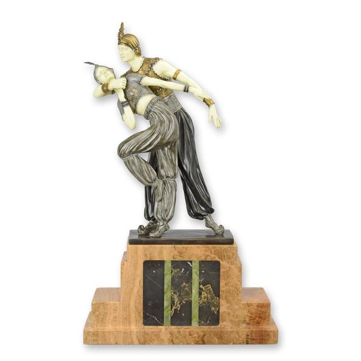 A COLD PAINTED BRONZE SCULPTURE CALLED PERSIAN DANCE""
