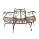 A DEMI ROUND IRON TREE BENCH - BROWN