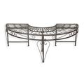 A DEMI ROUND IRON TREE BENCH - BROWN