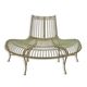 A DEMI ROUND IRON TREE BENCH - REDDISH GREEN
