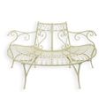 A DEMI ROUND IRON TREE BENCH - WHITE
