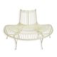 A DEMI ROUND IRON TREE BENCH - WHITE