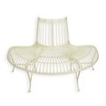 A DEMI ROUND IRON TREE BENCH - WHITE