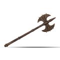 A DOUBLE SIDED CAST IRON BATTLE AXE OR LABRYS