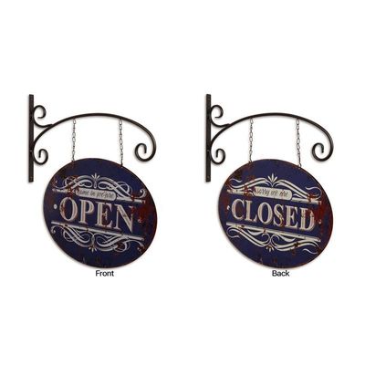 A DOUBLE SIDED TIN SIGNBOARD