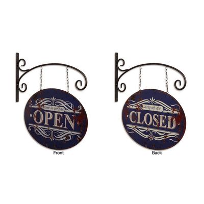 A DOUBLE SIDED TIN SIGNBOARD