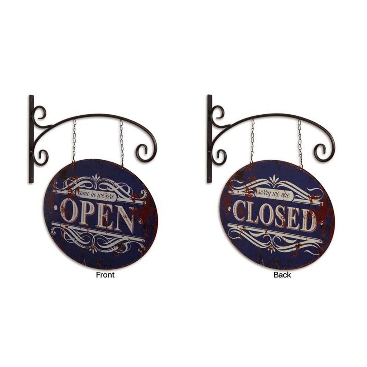 A DOUBLE SIDED TIN SIGNBOARD