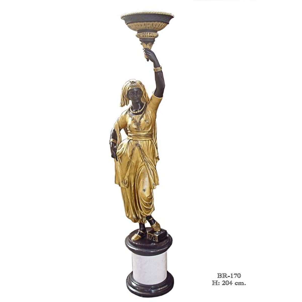 A FIGURAL BRONZE PLANTER