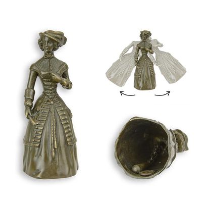 A FIGURAL BRONZE TABLE BELL