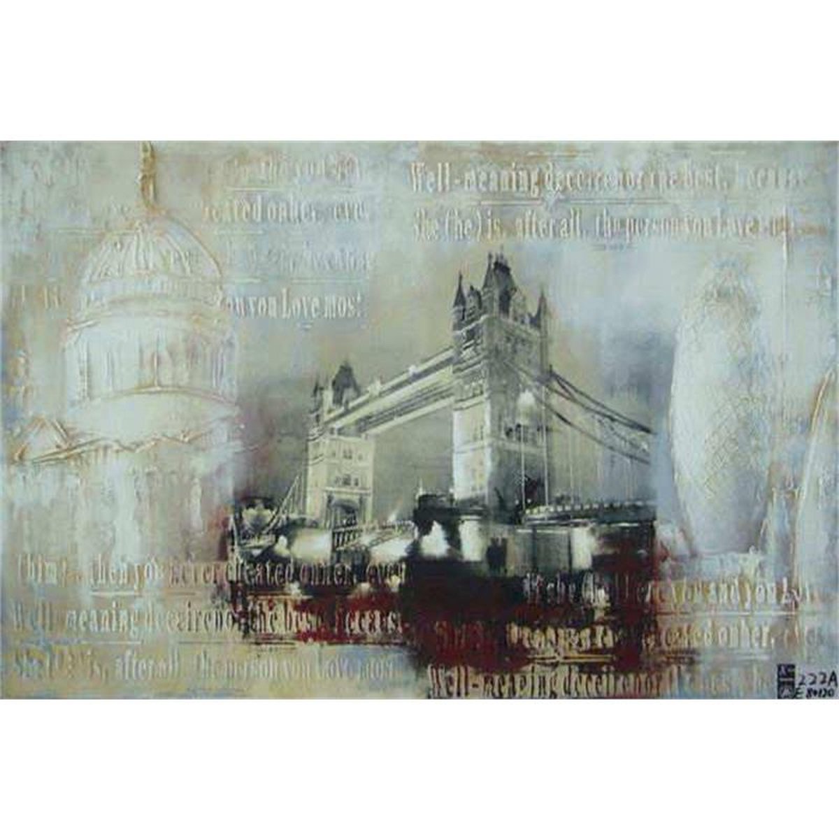 A FRAMED OIL PAINTING DEPICTING LONDON