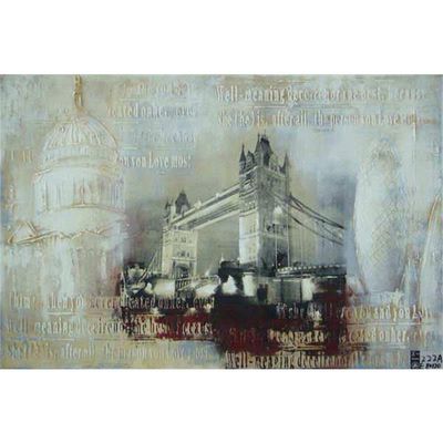 A FRAMED OIL PAINTING DEPICTING LONDON