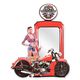 A GAS PUMP SHAPED TIN WALL MIRROR