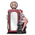 A GAS PUMP SHAPED TIN WALL MIRROR