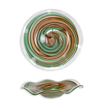 A GLASS FRUIT BOWL