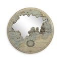 A GLOBE SHAPED TIN WALL MIRROR