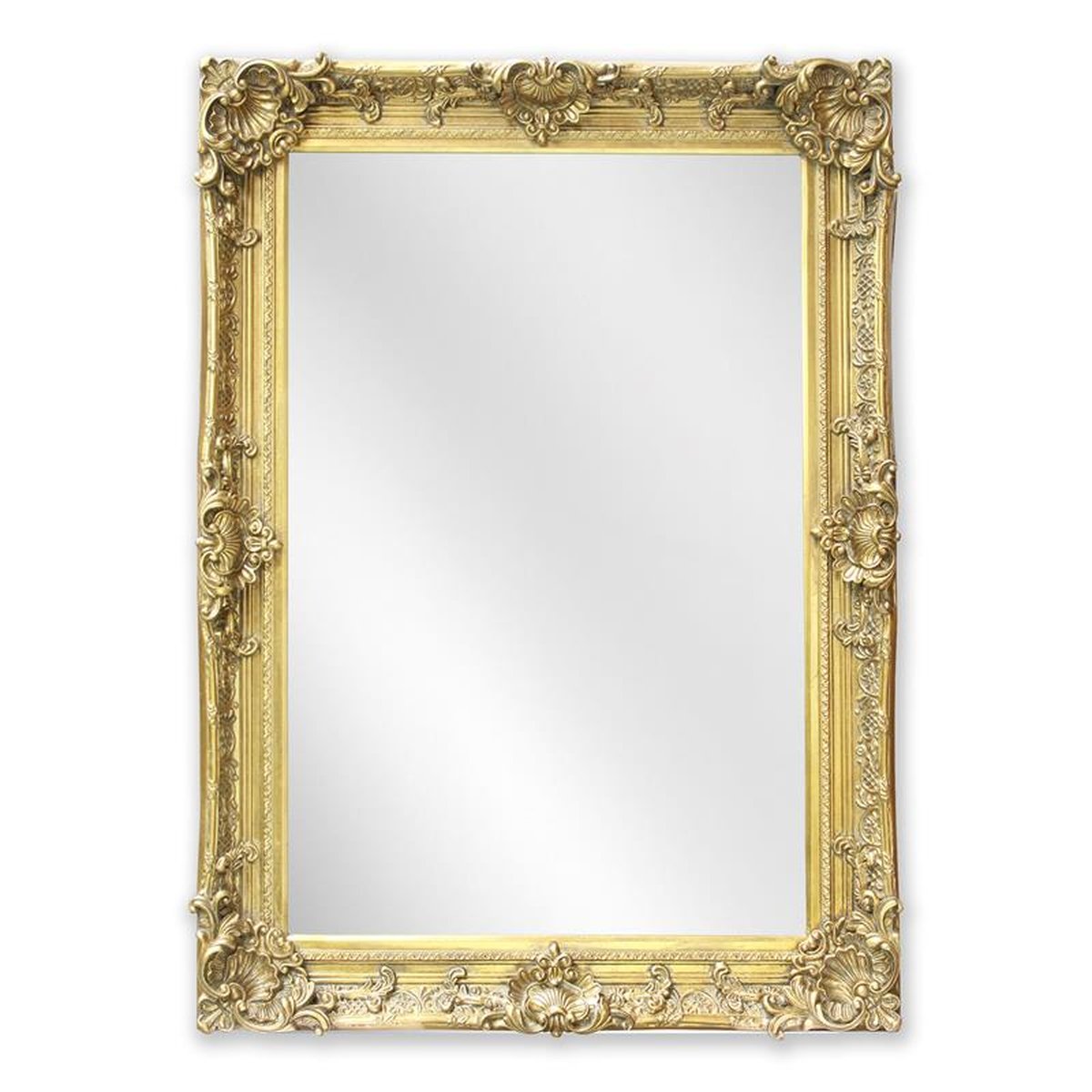 A GOLD MIRROR - GLASS SIZE 60 X 90 CM.