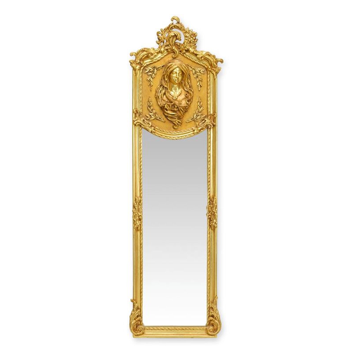A GOLD TRUMEAU MIRROR