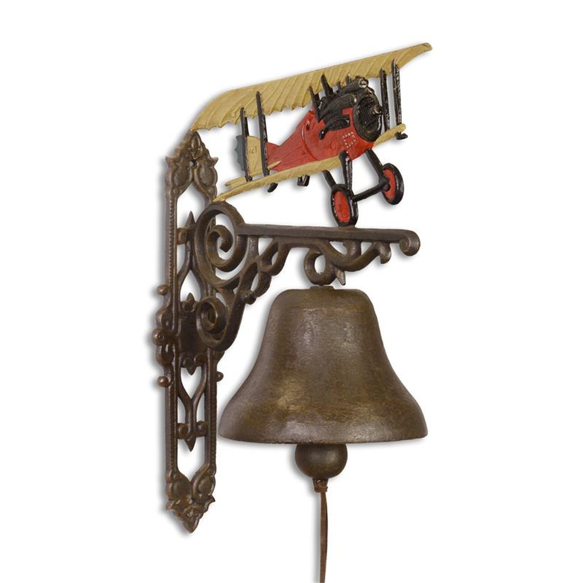 A LARGE CAST IRON AIRPLANE BELL