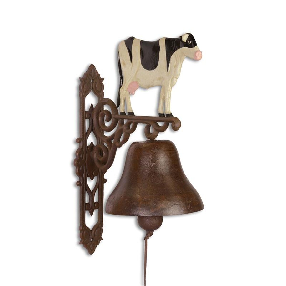A LARGE CAST IRON COW BELL