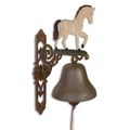 A LARGE CAST IRON HORSE BELL