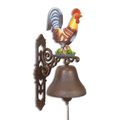 A LARGE CAST IRON ROOSTER BELL
