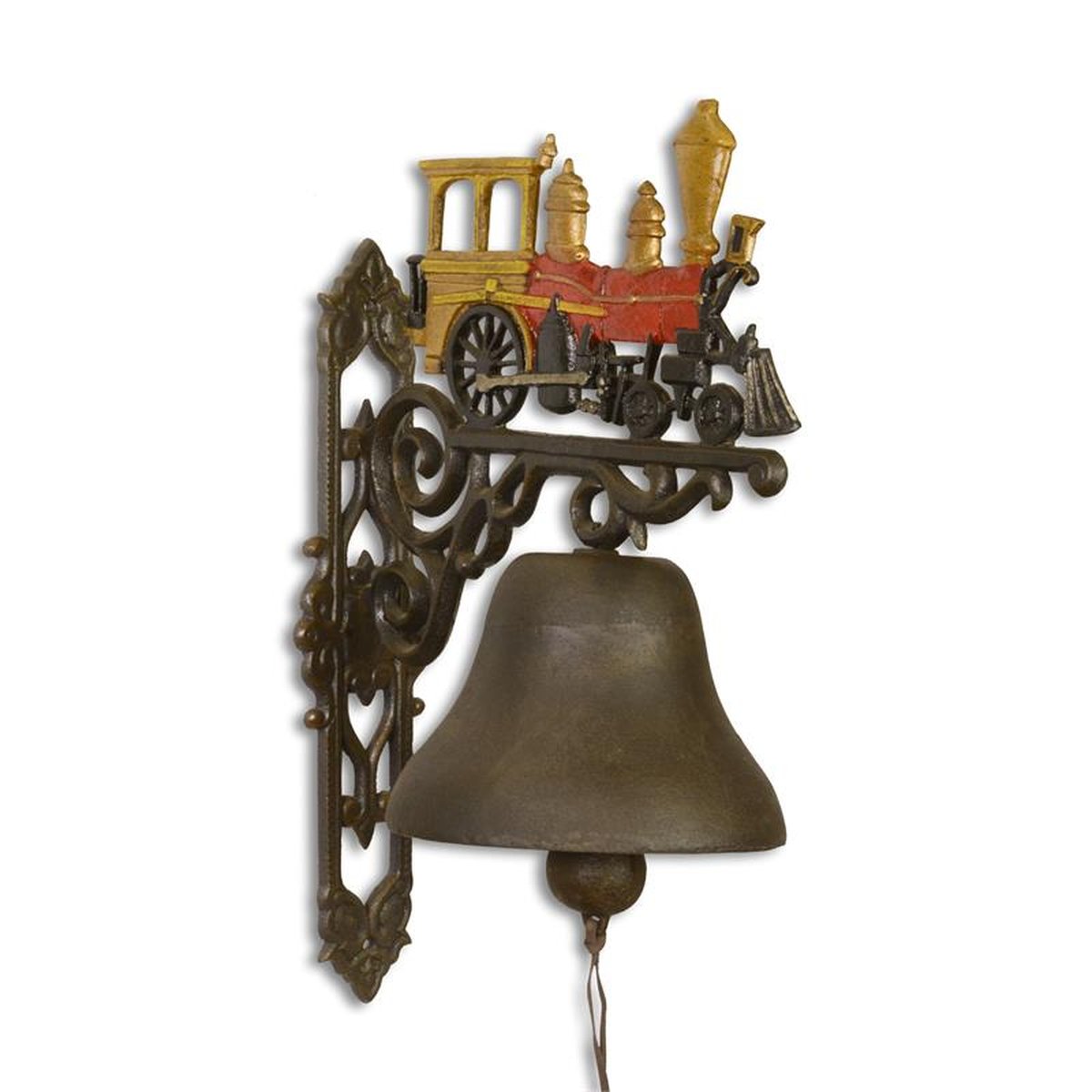 A LARGE CAST IRON TRAIN BELL