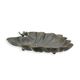 A LEAF SHAPED IRON BIRD BATH