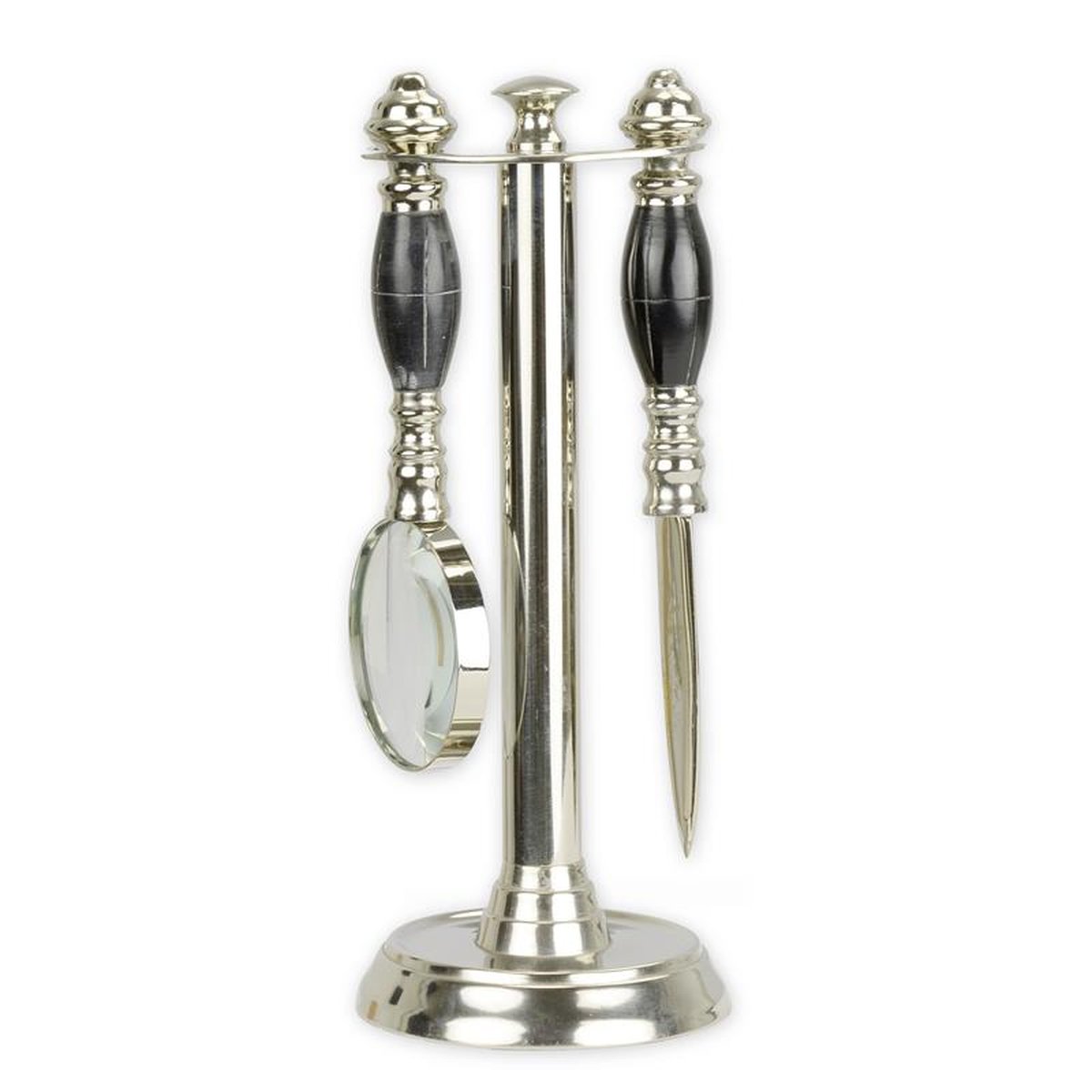 A MAGNIFYING-GLASS AND LETTER KNIFE ON STAND