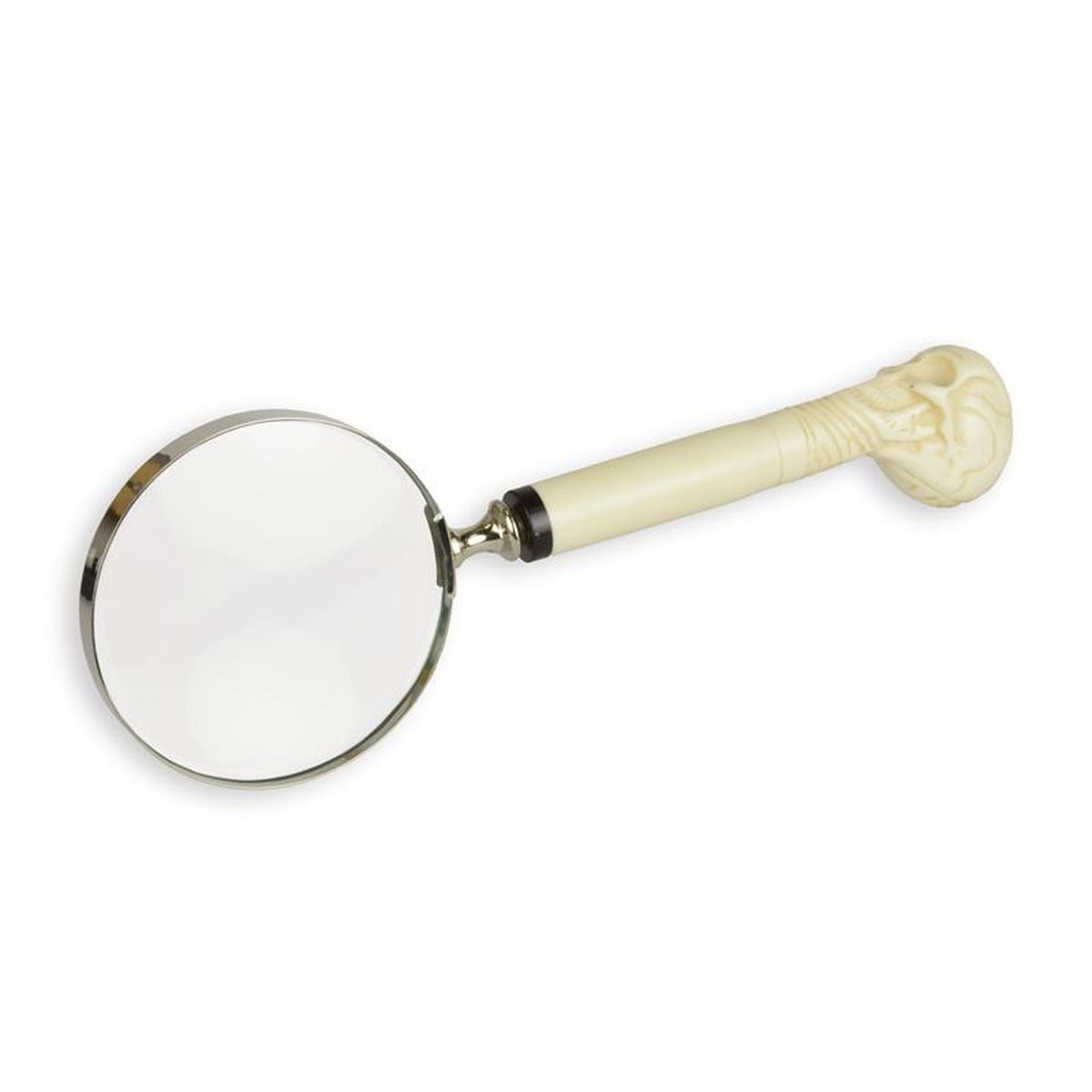 A MAGNIFYING-GLASS WITH SKULL HANDLE