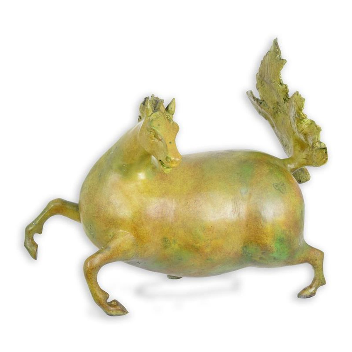 A MODERN BRONZE SCULPTURE OF A HORSE