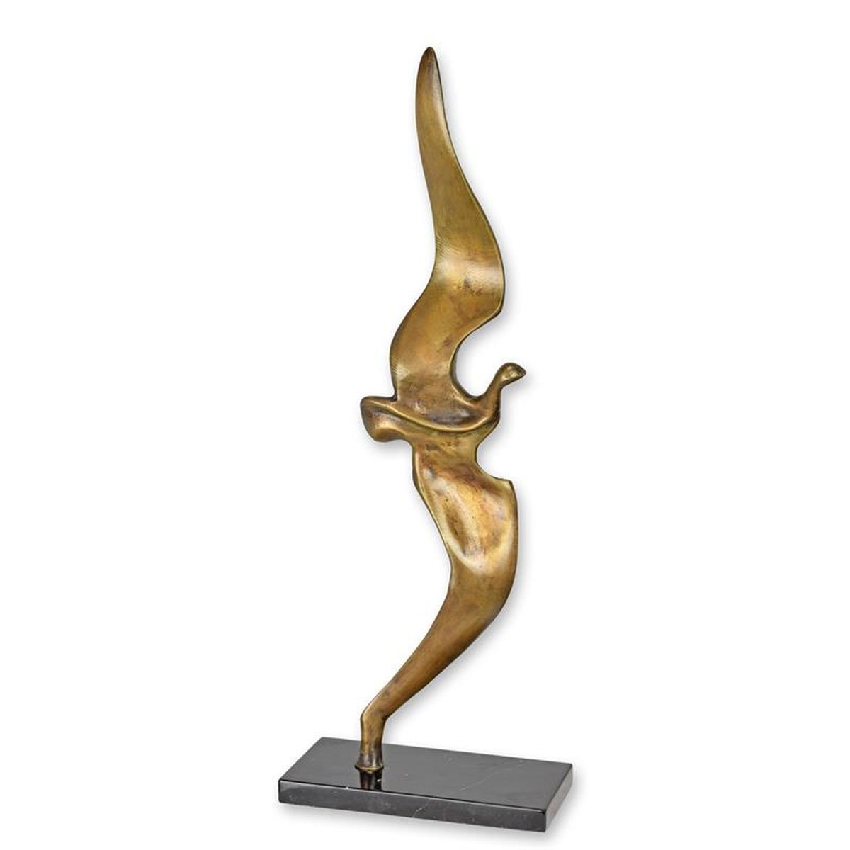 A MODERNIST BRONZE SCULPTURE OF A BIRD IN FLIGHT