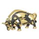A MODERNIST BRONZE SCULPTURE OF A BULL - BLACK AND GOLD