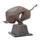 A MODERNIST BRONZE SCULPTURE OF A CHARGING BULL