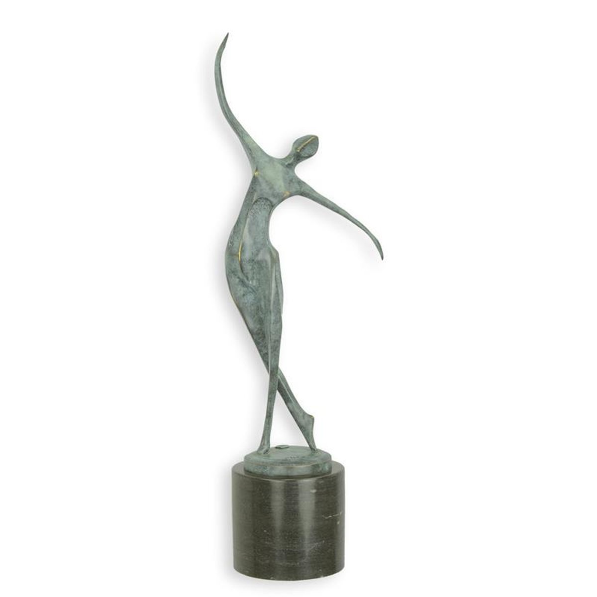 A MODERNIST BRONZE SCULPTURE OF A DANCING FEMALE