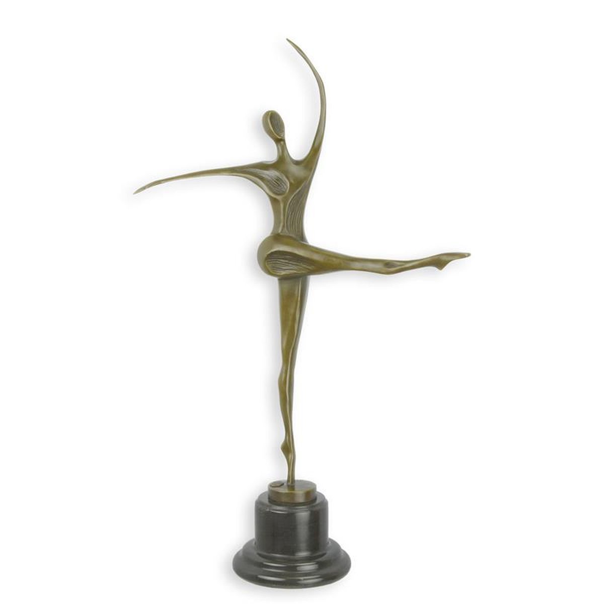 A MODERNIST BRONZE SCULPTURE OF A DANCING WOMAN