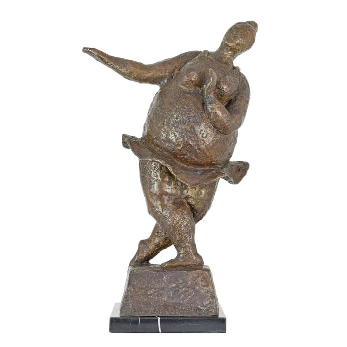 A MODERNIST BRONZE SCULPTURE OF A FEMALE DANCER