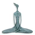 A MODERNIST BRONZE SCULPTURE OF A FEMALE IN YOGA POSE