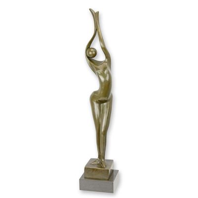 A MODERNIST BRONZE SCULPTURE OF A FEMALE NUDE