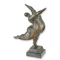 A MODERNIST BRONZE SCULPTURE OF A FEMALE NUDE DANCER