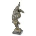 A MODERNIST BRONZE SCULPTURE OF A FEMALE NUDE DANCER