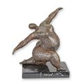 A MODERNIST BRONZE SCULPTURE OF A FEMALE NUDE DANCER