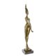A MODERNIST BRONZE SCULPTURE OF A FEMALE NUDE - GREEN FINISH