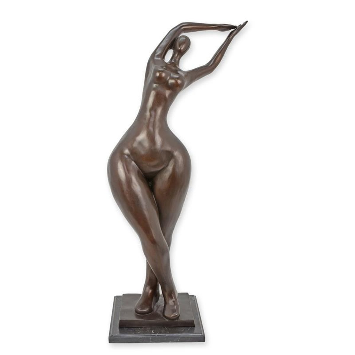 A MODERNIST BRONZE SCULPTURE OF A FEMALE NUDE