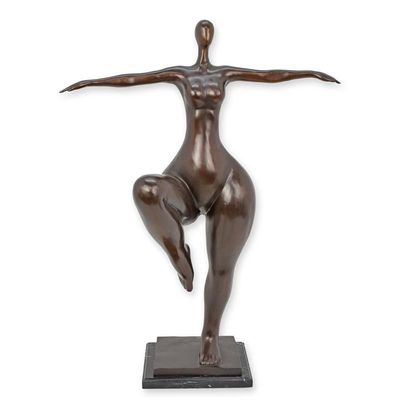 A MODERNIST BRONZE SCULPTURE OF A FEMALE NUDE