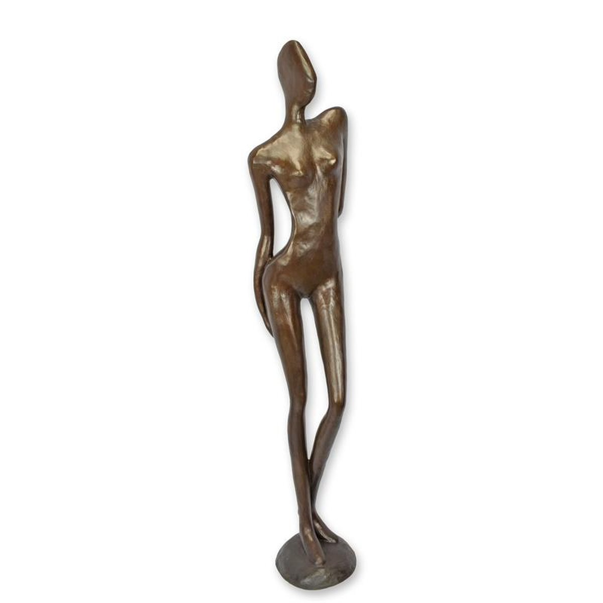 A MODERNIST BRONZE SCULPTURE OF A FEMALE NUDE