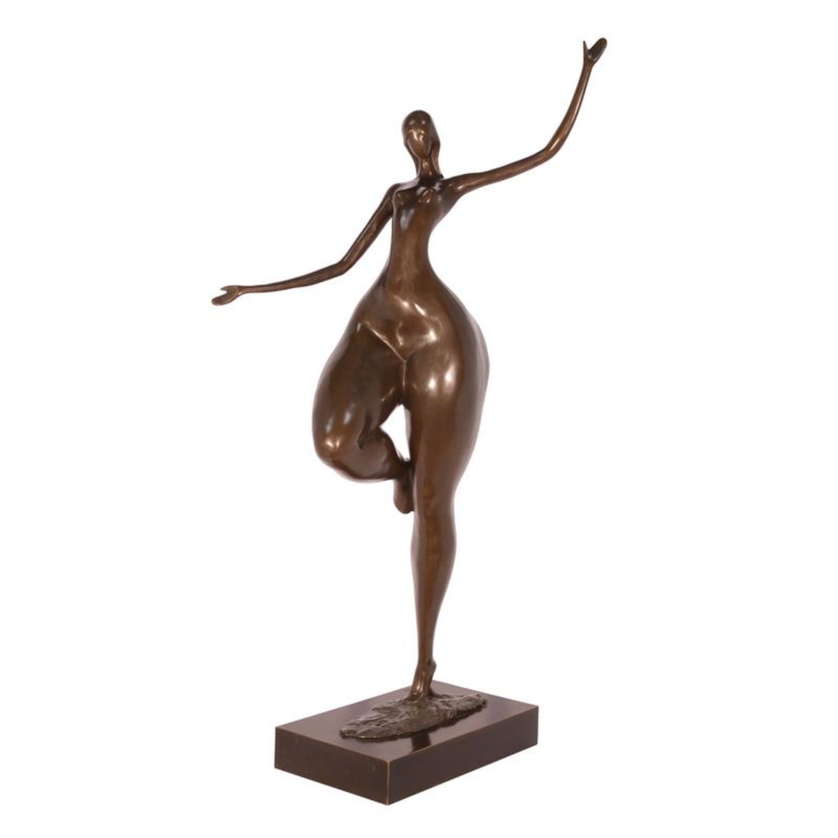 A MODERNIST BRONZE SCULPTURE OF A FEMALE NUDE