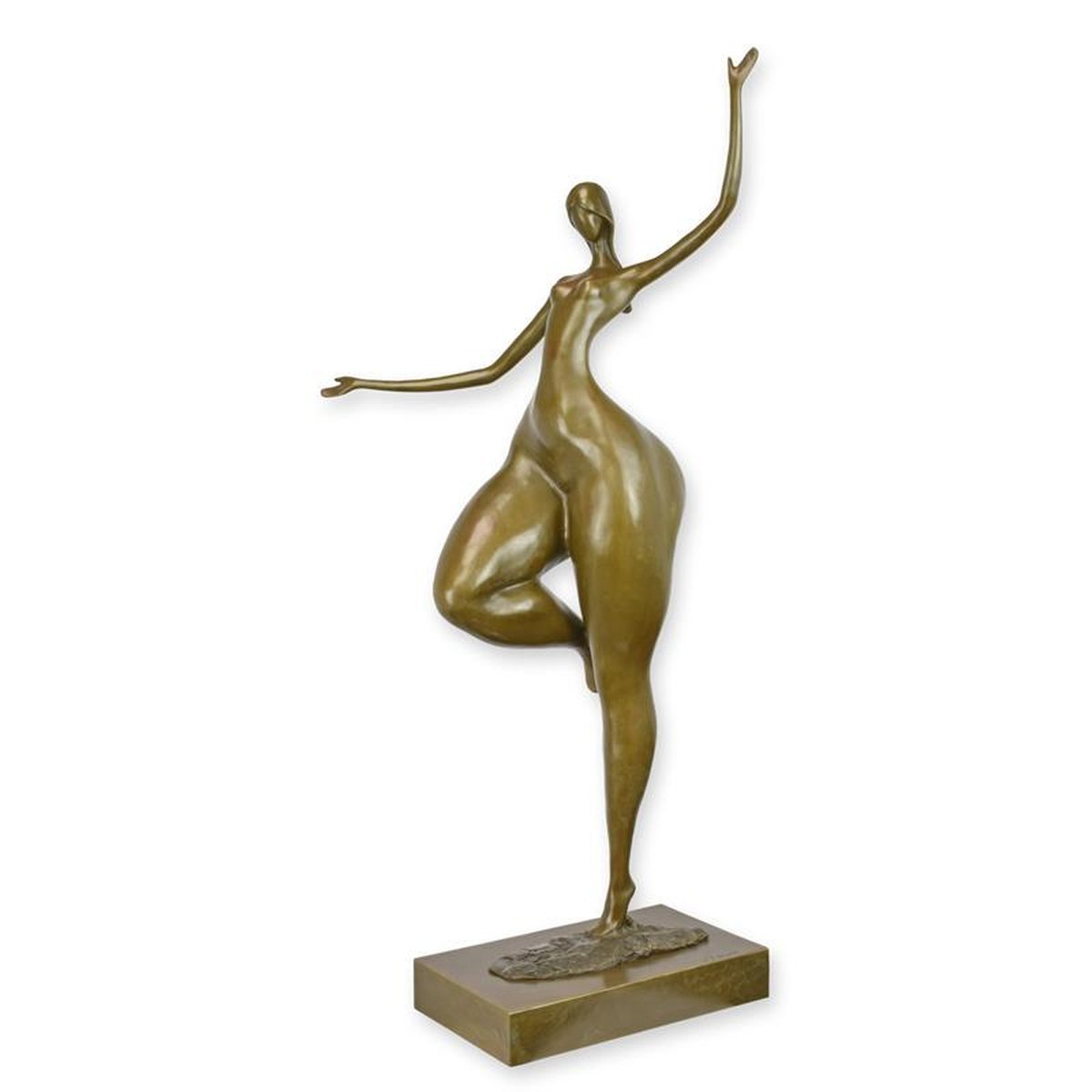 A MODERNIST BRONZE SCULPTURE OF A FEMALE NUDE