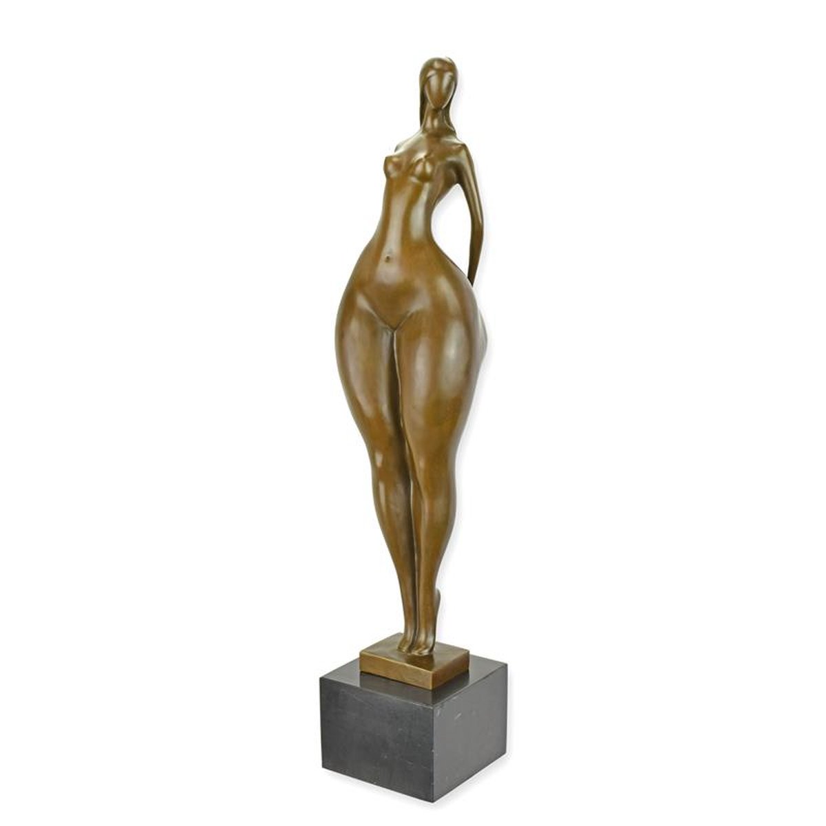 A MODERNIST BRONZE SCULPTURE OF A FEMALE NUDE